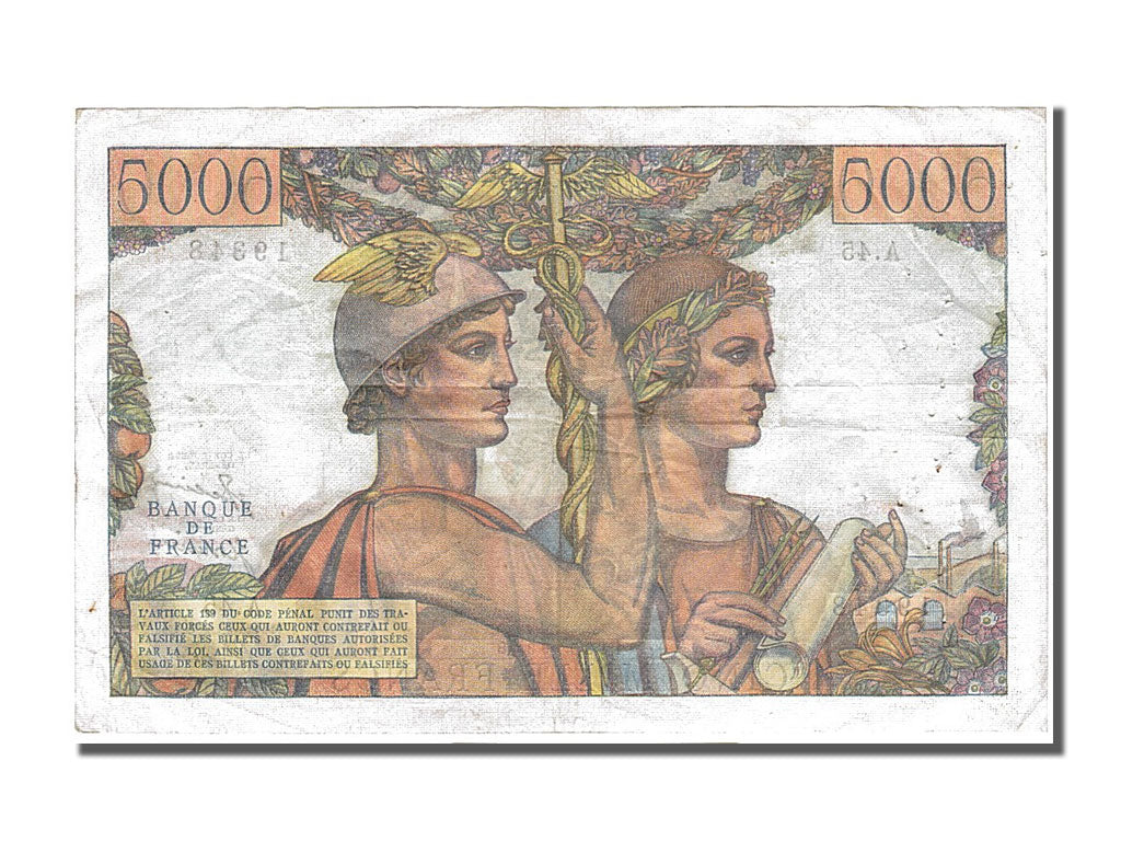 Banknote, France, 5000 Francs, 5 000 F 1949-1957 ''Terre et Mer'', 1951