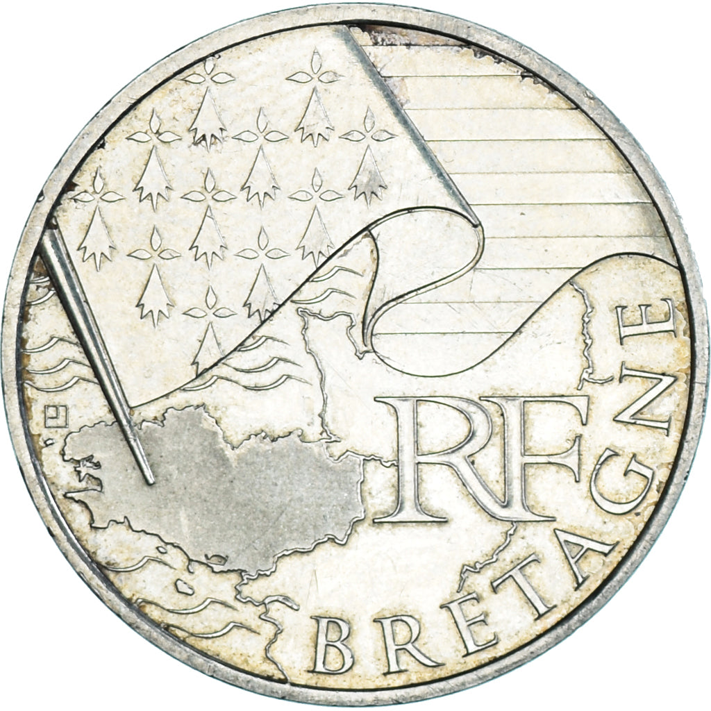 Francia, 10 Euro, 2010, Paris, Bretagne, MBC, Plata, KM:1648