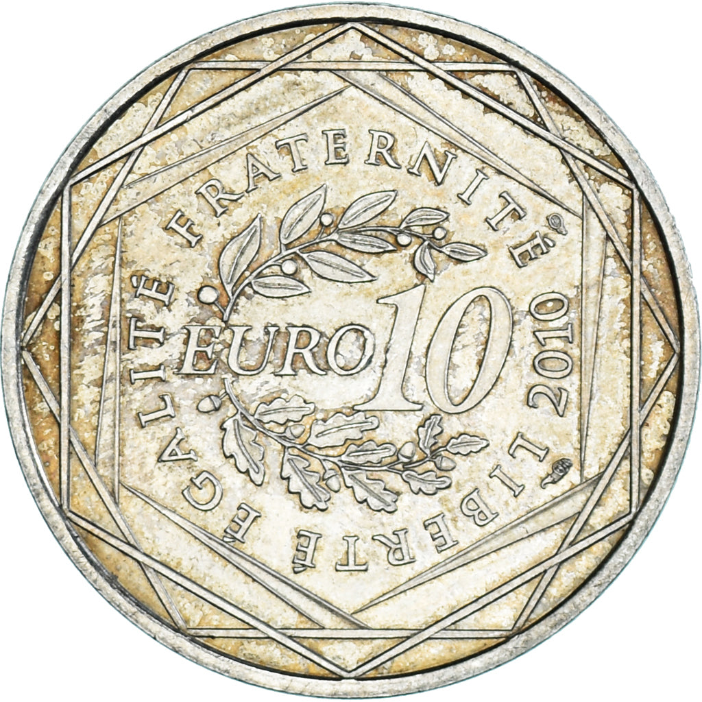 Francia, 10 Euro, 2010, Paris, Bretagne, MBC, Plata, KM:1648