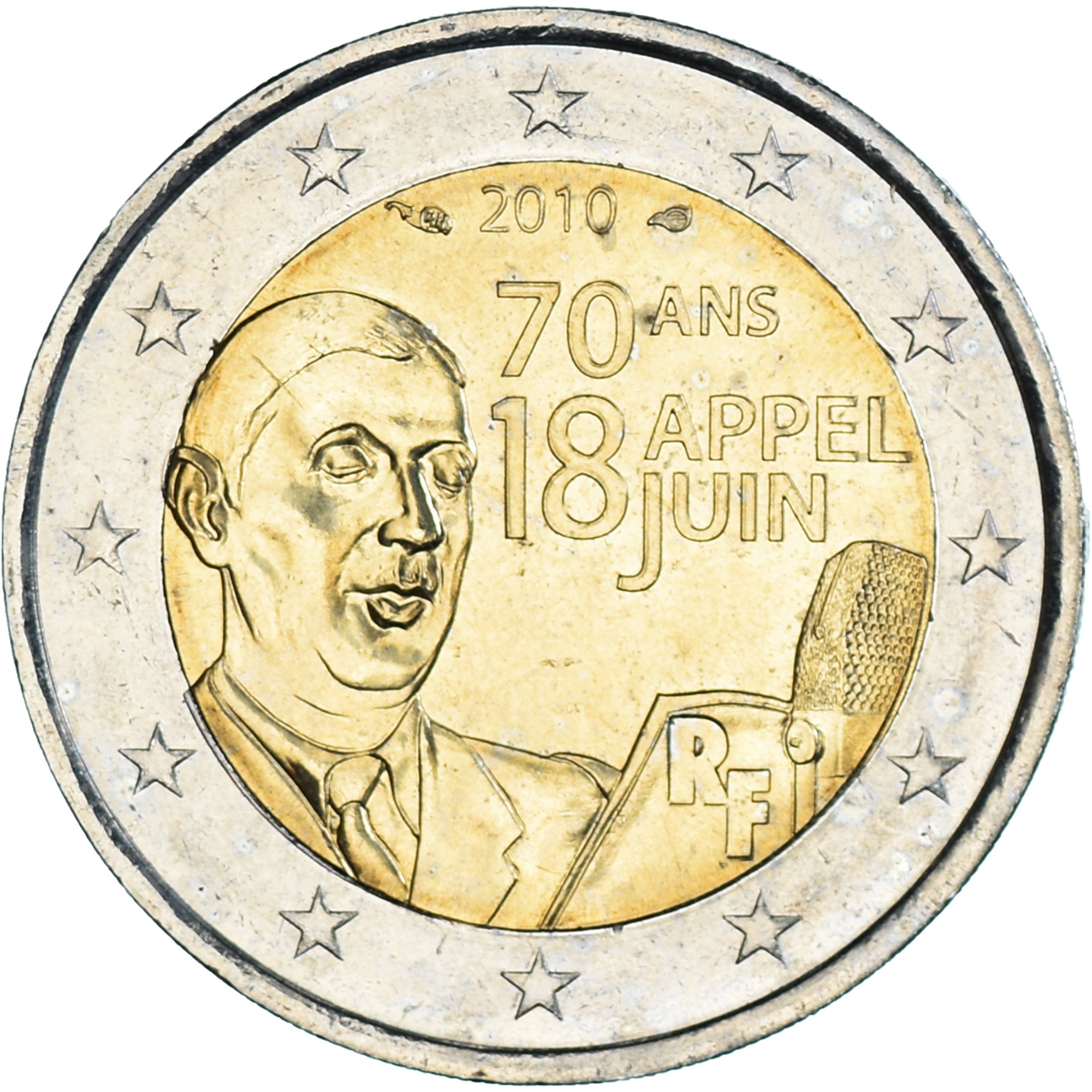 Frankreich, 2 Euro, 2010, Paris, Appel du 18 Juin 1940, UNZ, Bi-Metallic