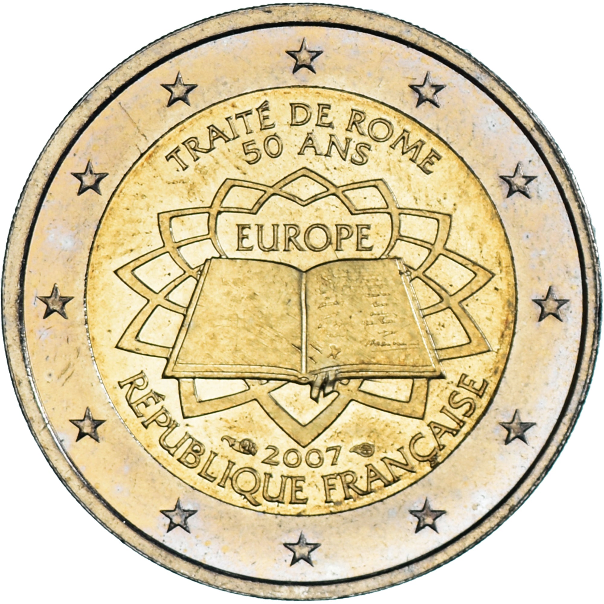 Francia, 2 Euro, 2007, Paris, TRAITÉ DE ROME 50 ANS, SC, Bimetálico, KM:1460