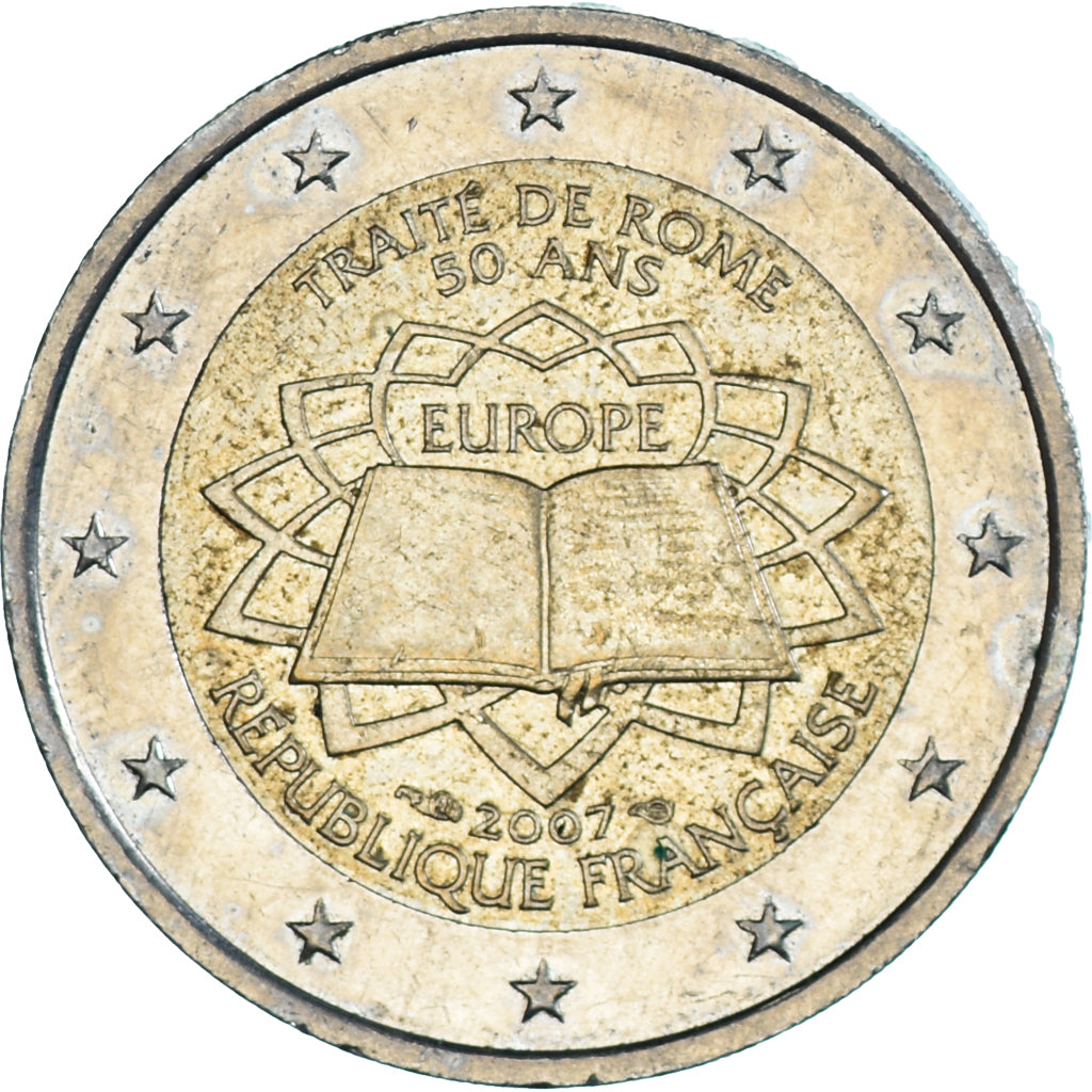 Francia, 2 Euro, 2007, Paris, TRAITÉ DE ROME 50 ANS, MBC+, Bimetálico, KM:1460