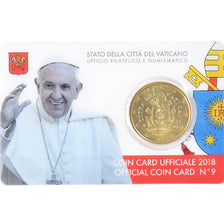 Vatican, 50 Euro Cent, 2018, Coin card N°9, MS(65-70)