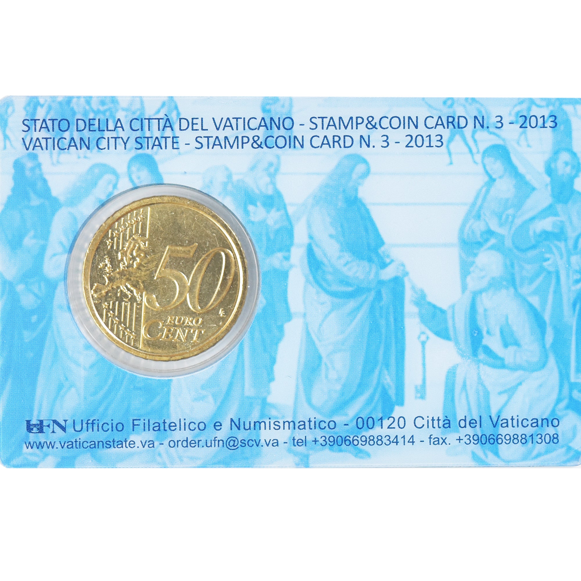 PAŃSTWO WATYKAŃSKIE, Pape François, 50 Euro Cent, 2013, Rome, Stamp and coin