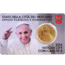 Vatican, 50 Euro Cent, 2014, Coin card, MS(65-70), Brass