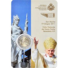 Saint Marin , 2 Euro, 2011, Rome, Visita Pastorale Del Santo Padre Benedetto