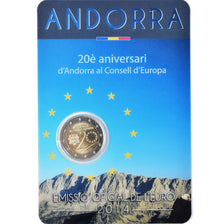 Andorra, 2 Euro, Coin Card, 2014, 20è aniversari d'Andorra al Consell d'Europa
