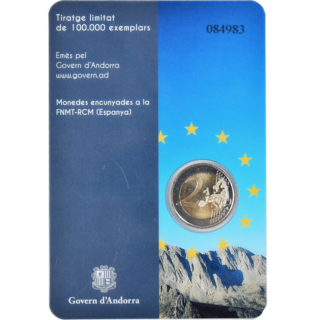 Andorra, 2 Euro, Coin Card, 2014, 20è aniversari d'Andorra al Consell d'Europa