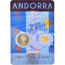 Andorre, 2 Euro, Coin Card, 2015, Accord douanier, FDC, Bimétallique