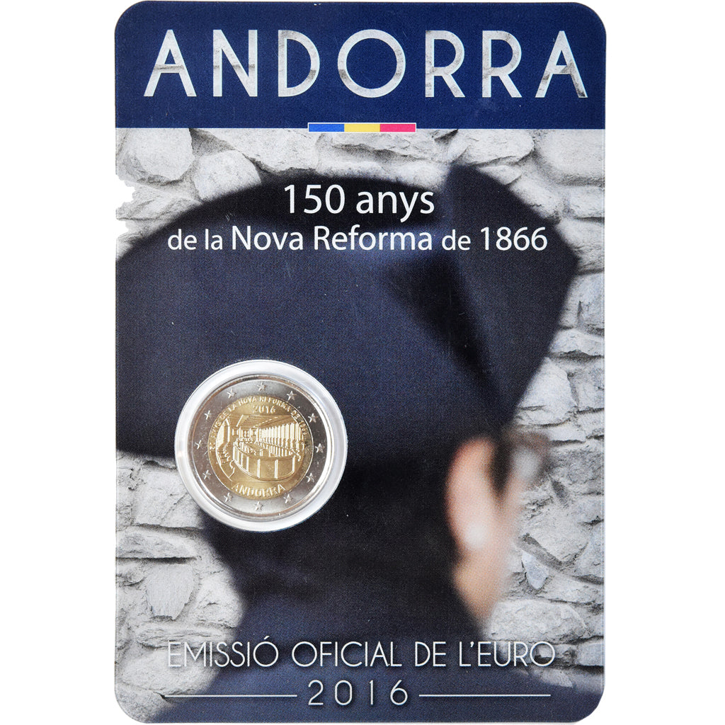 Andorra, 2 Euro, Coin Card, 2016, 150 anys de la Nova Reforma de 1866, STGL