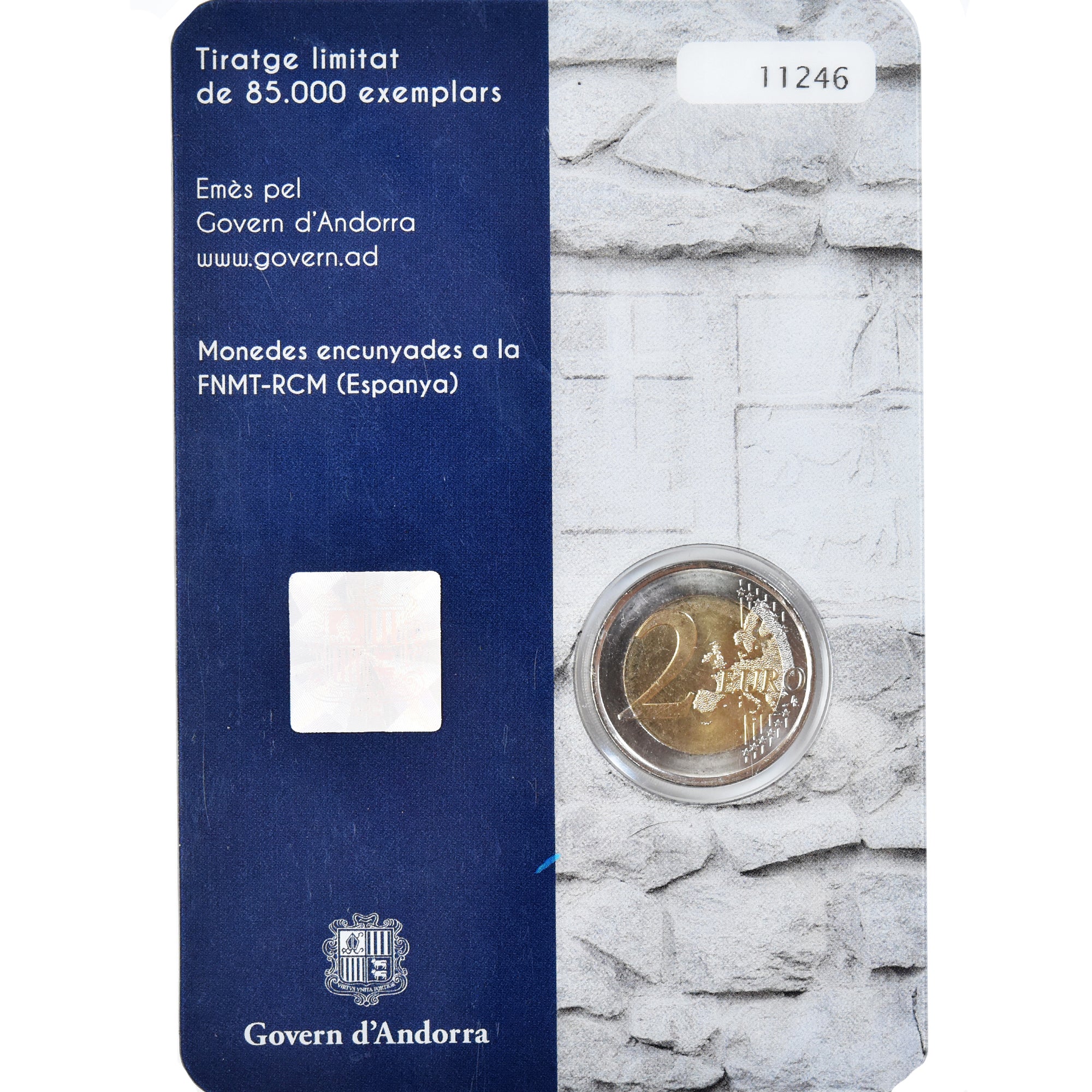Andorra, 2 Euro, Coin Card, 2016, 150 anys de la Nova Reforma de 1866, STGL