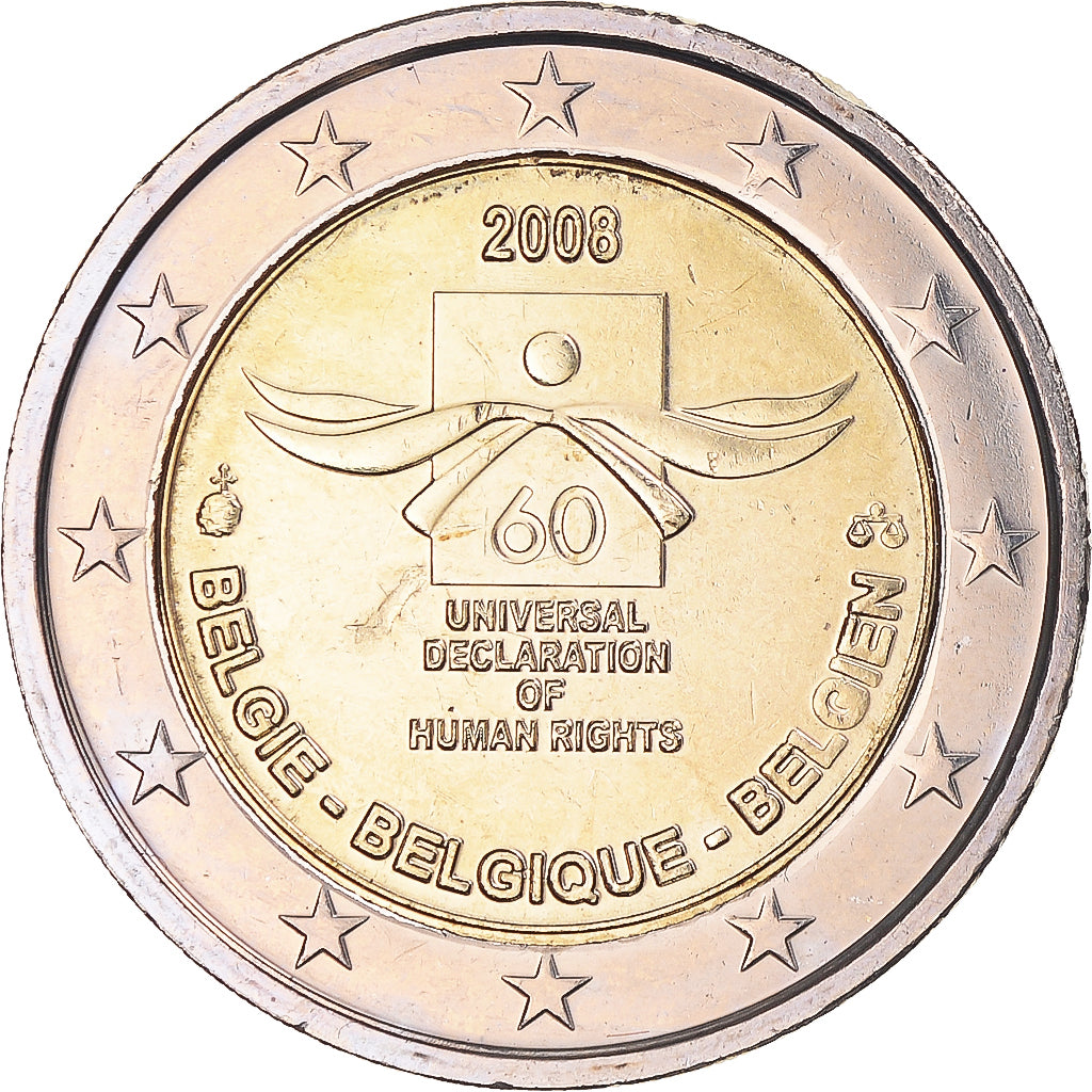 België, 2 Euro, 60 ans de la déclaration universelle des droits de l'homme