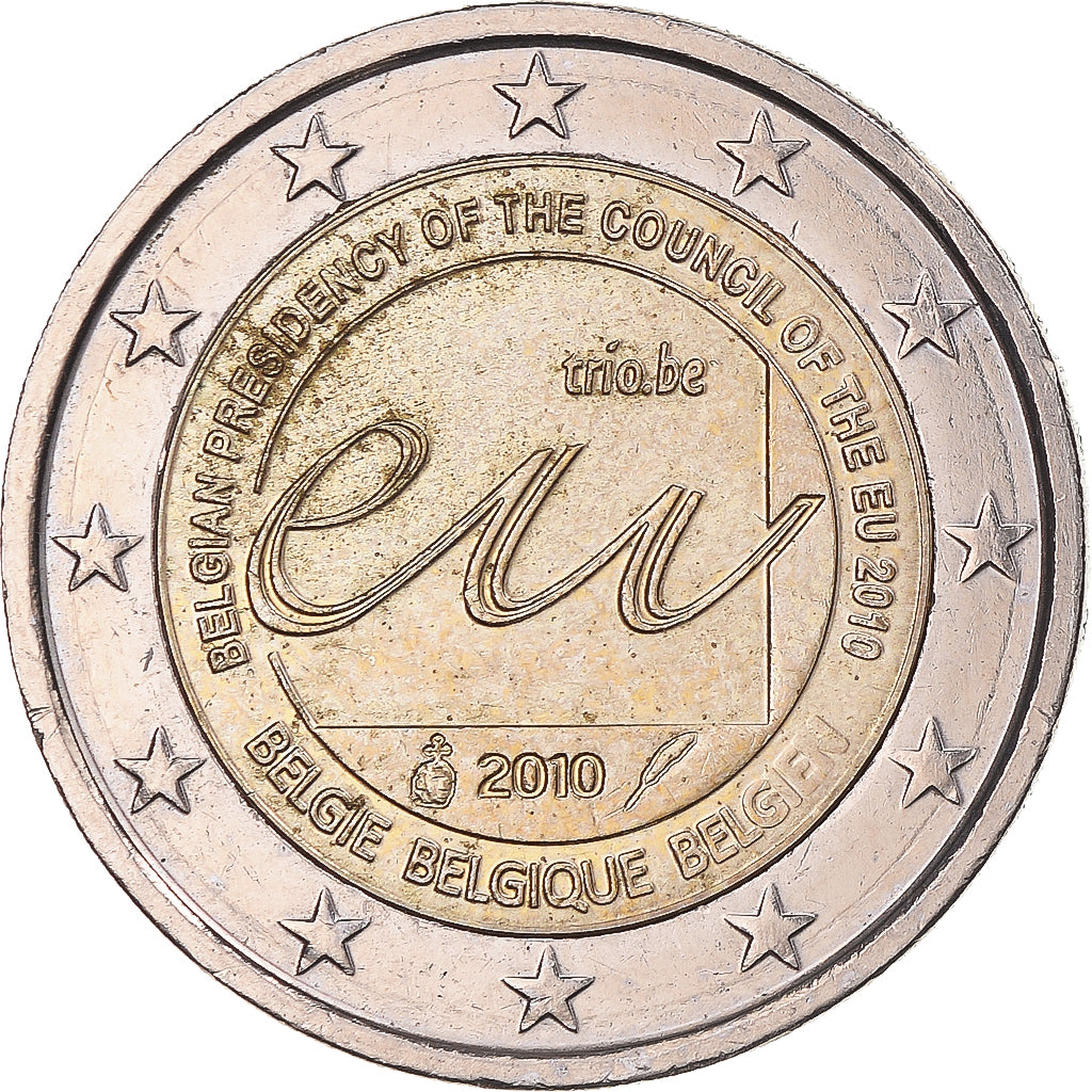 Belgium, 2 Euro, Présidence de l'Europe, 2010, AU(50-53), Bi-Metallic, KM:289