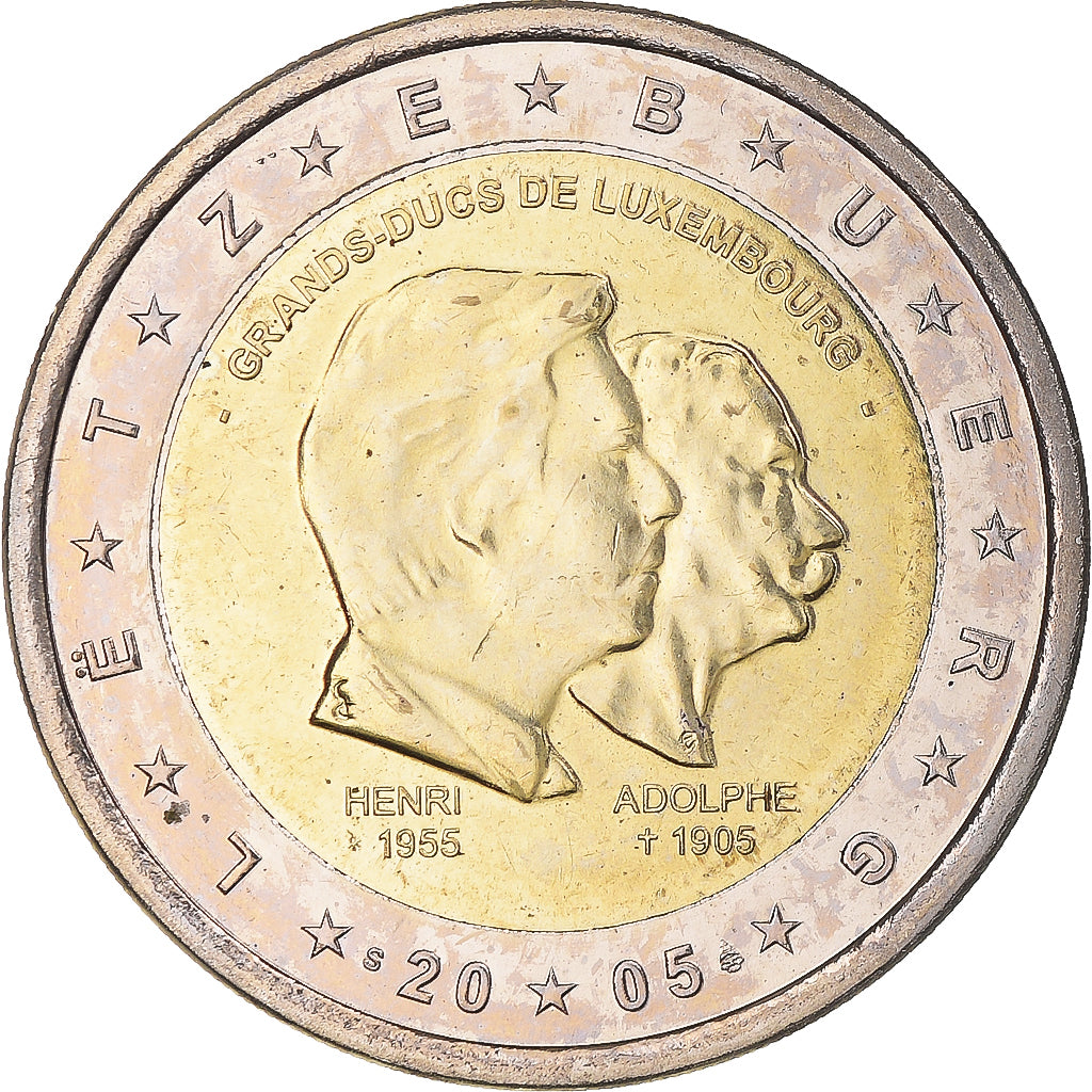 Luxemburgo, 2 Euro, 2005, Utrecht, Grand duc Henri, AU(55-58), Bimetálico