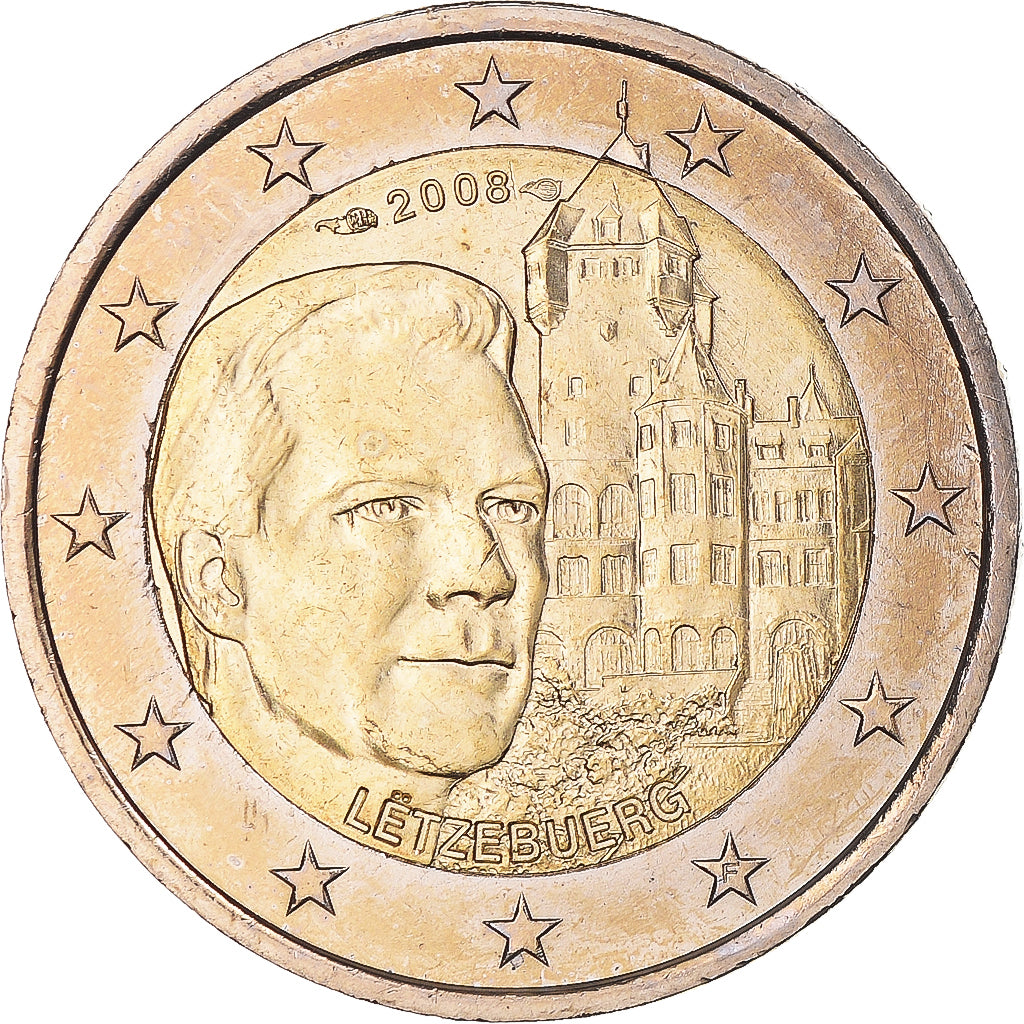 Luxembourg, 2 Euro, 2008, Paris, Chateau de BERG, AU(55-58), Bi-Metallic, KM:96