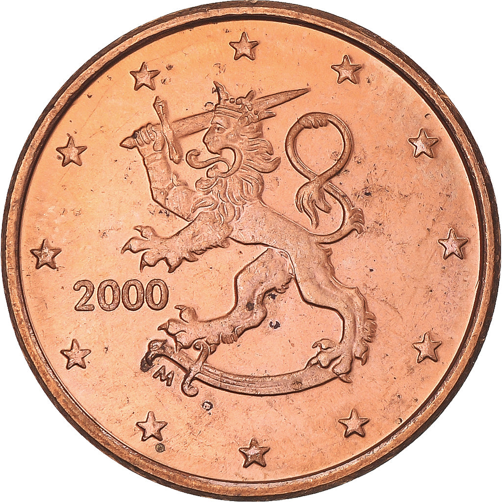 Finlandia, 5 Euro Cent, 2000, Vantaa, MBC, Cobre chapado en acero, KM:100