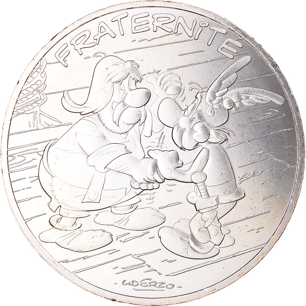 Francia, 10 Euro, 2015, Asterix Fraternité complicité, FDC, Argento
