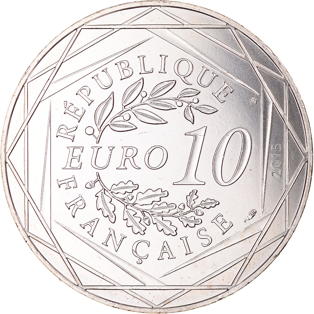 Francia, 10 Euro, 2015, Asterix Fraternité complicité, FDC, Argento