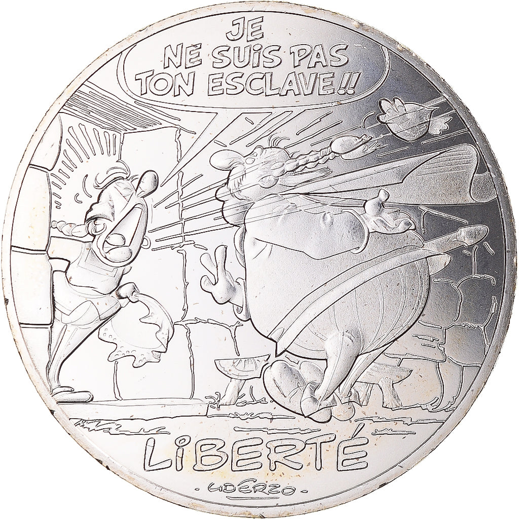 France, 10 Euro, 2015, Asterix Liberté La rose et le glaive, MS(65-70), Silver