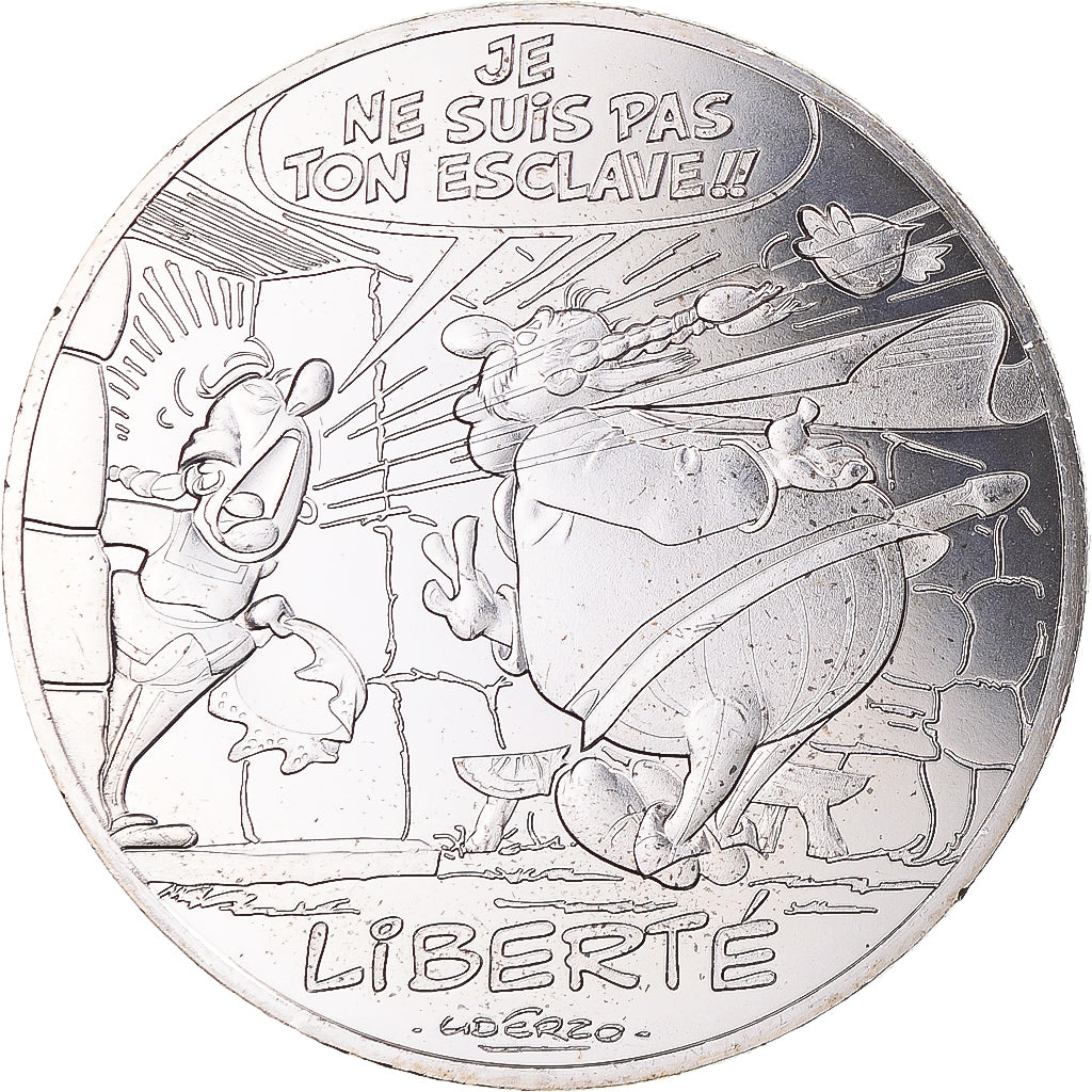 France, 10 Euro, 2015, Asterix Liberté La rose et le glaive, MS(65-70), Silver
