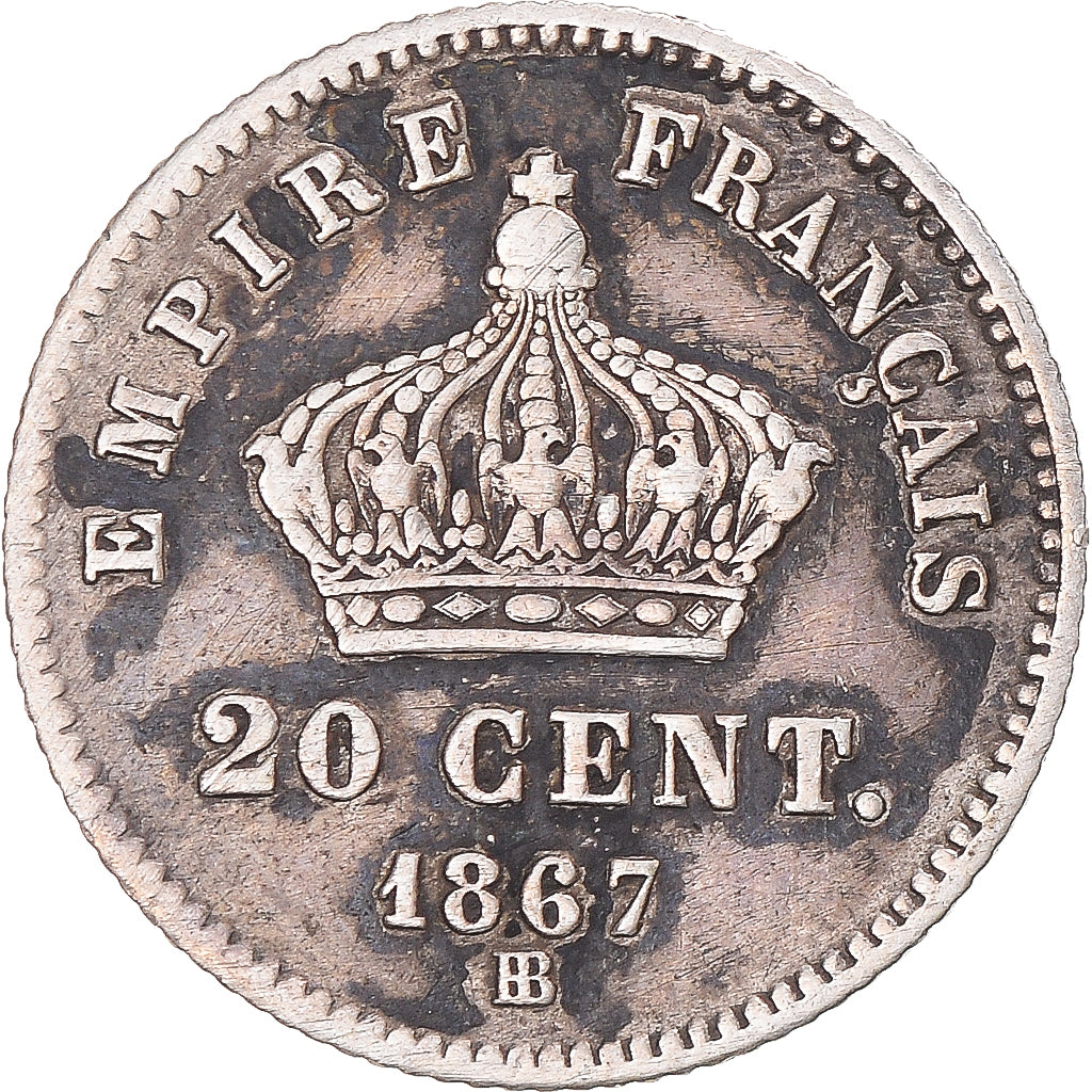 Moneta, Francja, Napoleon III, Napoléon III, 20 Centimes, 1867, Paris