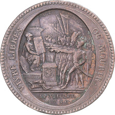 Coin, France, Monneron de 5 Sols, 1792, EF(40-45), Bronze
