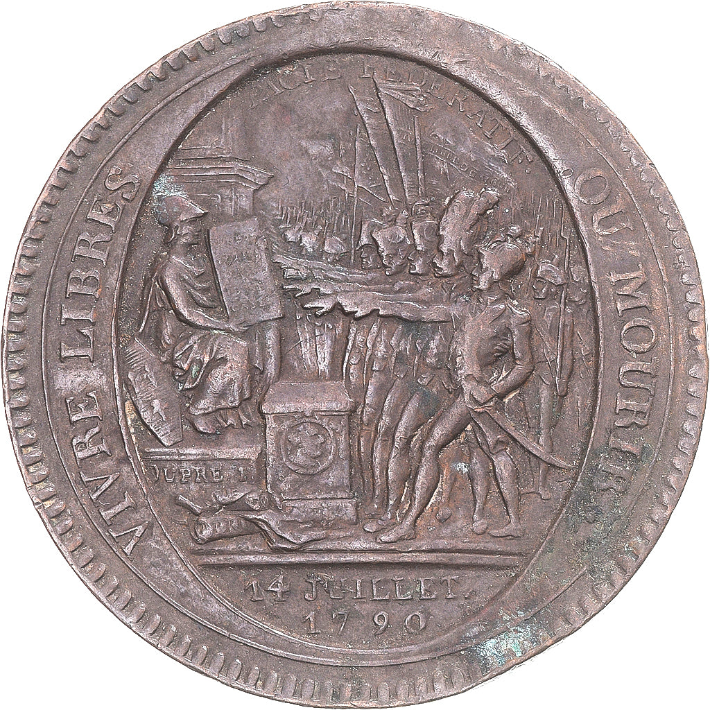 Moneta, Francja, Monneron de 5 Sols, 1792, VF(30-35), Brązowy