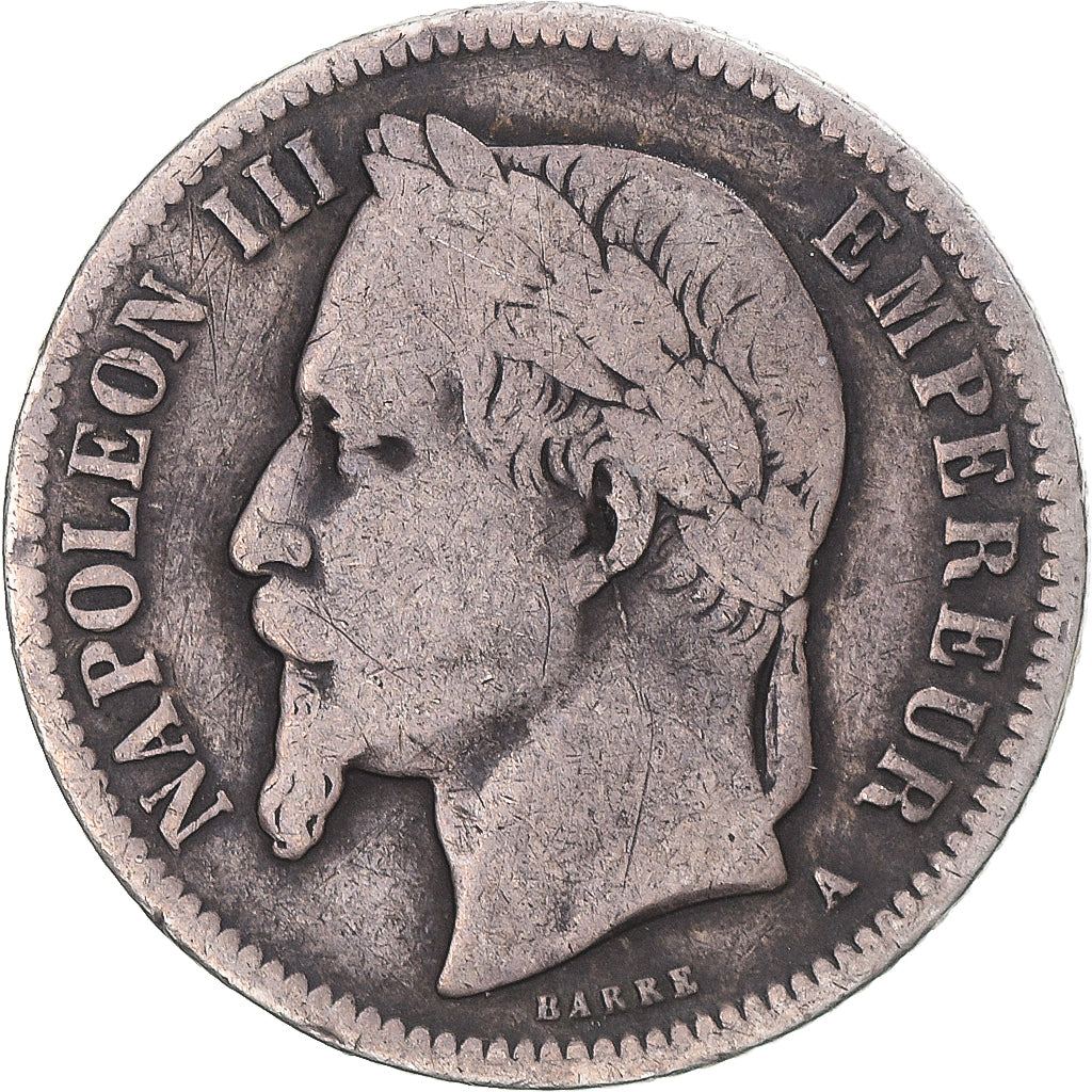 Monnaie, France, Napoleon III, Napoléon III, Franc, 1866, Paris, TB+, Argent