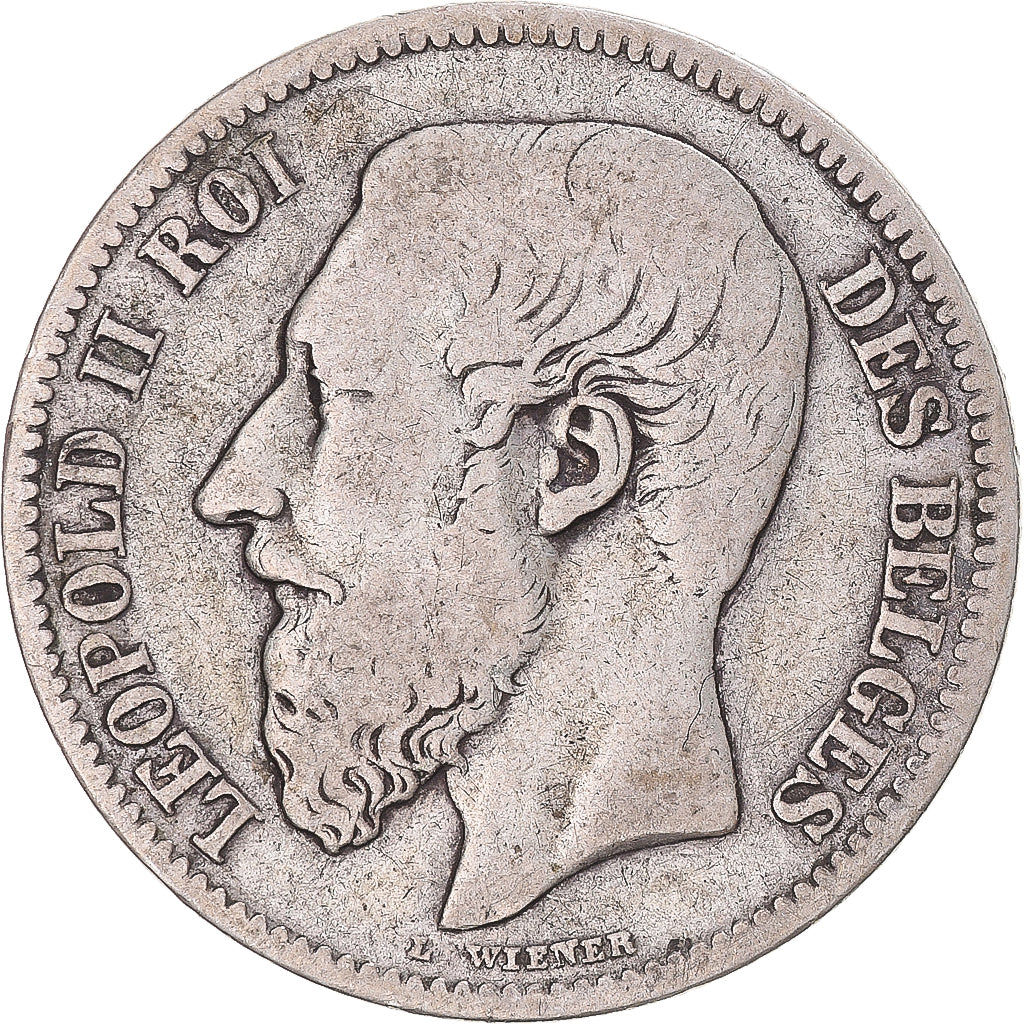 Coin, Belgium, Leopold II, 2 Francs, 2 Frank, 1867, VF(30-35), Silver, KM:30.1