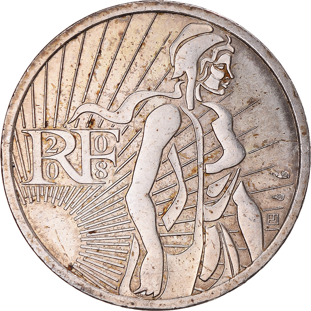 França, 5 Euro, 2008, Semeuse, EF(40-45), Prata, KM:1534