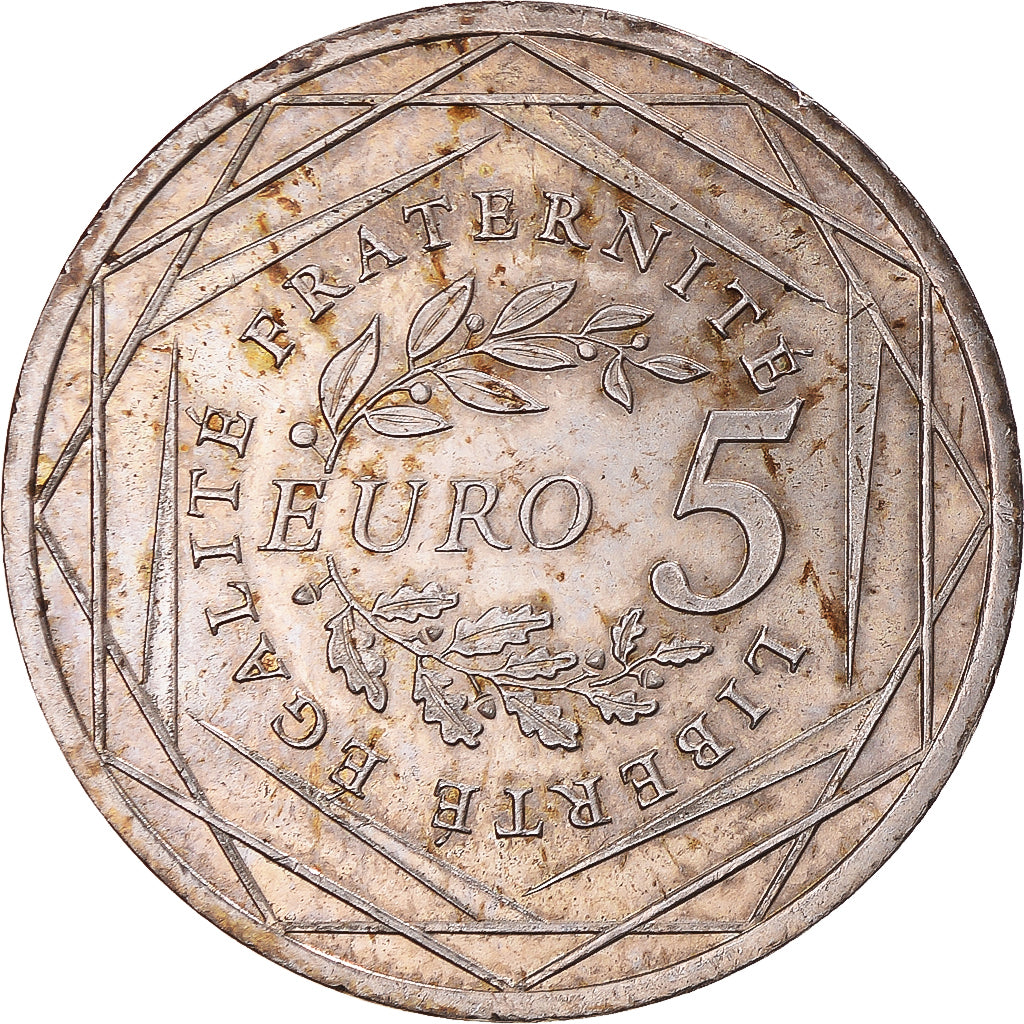 França, 5 Euro, 2008, Semeuse, EF(40-45), Prata, KM:1534