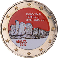 Malta, 2 Euro, temples malta Hagar Qim, 2017, MS(63), Bi-Metallic
