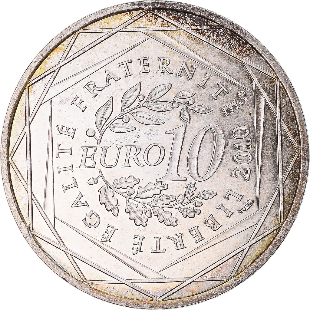 France, 10 Euro, 2010, Paris, Midi-Pyrénées, SUP, Argent, KM:1663