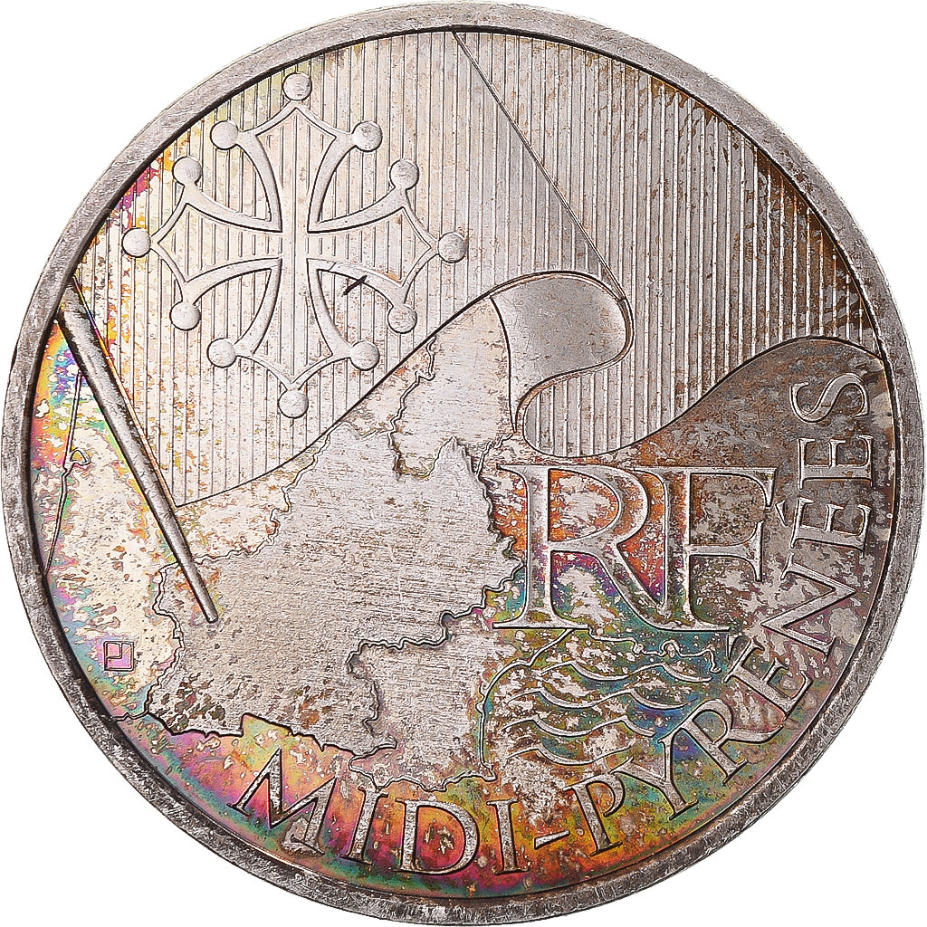 Francia, 10 Euro, Euros des régions, 2010, Paris, Midi-Pyrénées, MBC, Plata