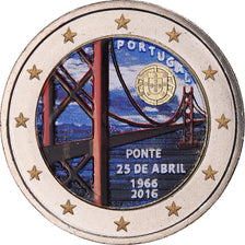 Portugal, 2 Euro, PONT 25 AVRIL, 2016, Colourized, AU(55-58), Bi-Metallic