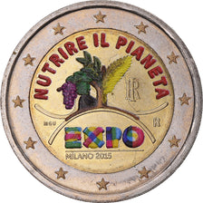 Italië, 2 Euro, Nutrie il pianeta, 2015, Colourized, PR, Bi-Metallic