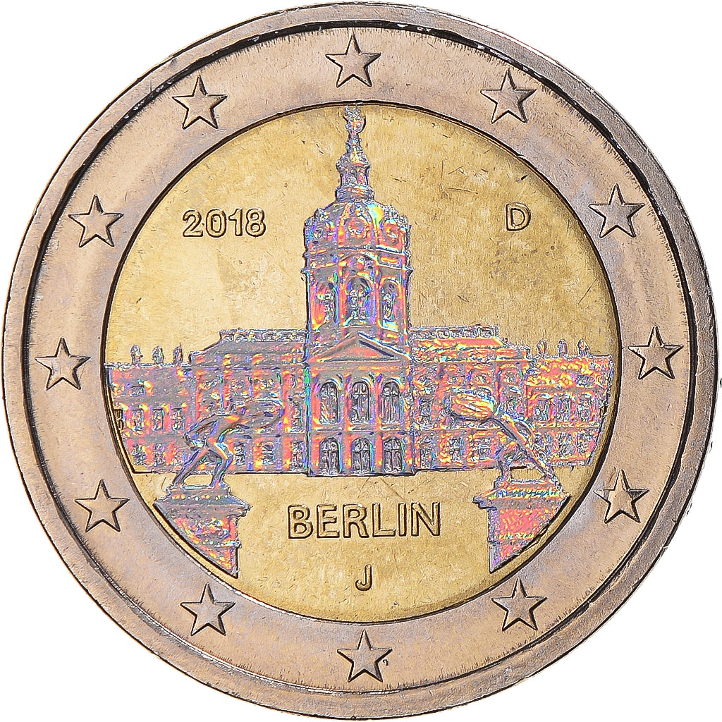 Germany, 2 Euro, 2018, Berlin, Colourized, AU(55-58), Bi-Metallic