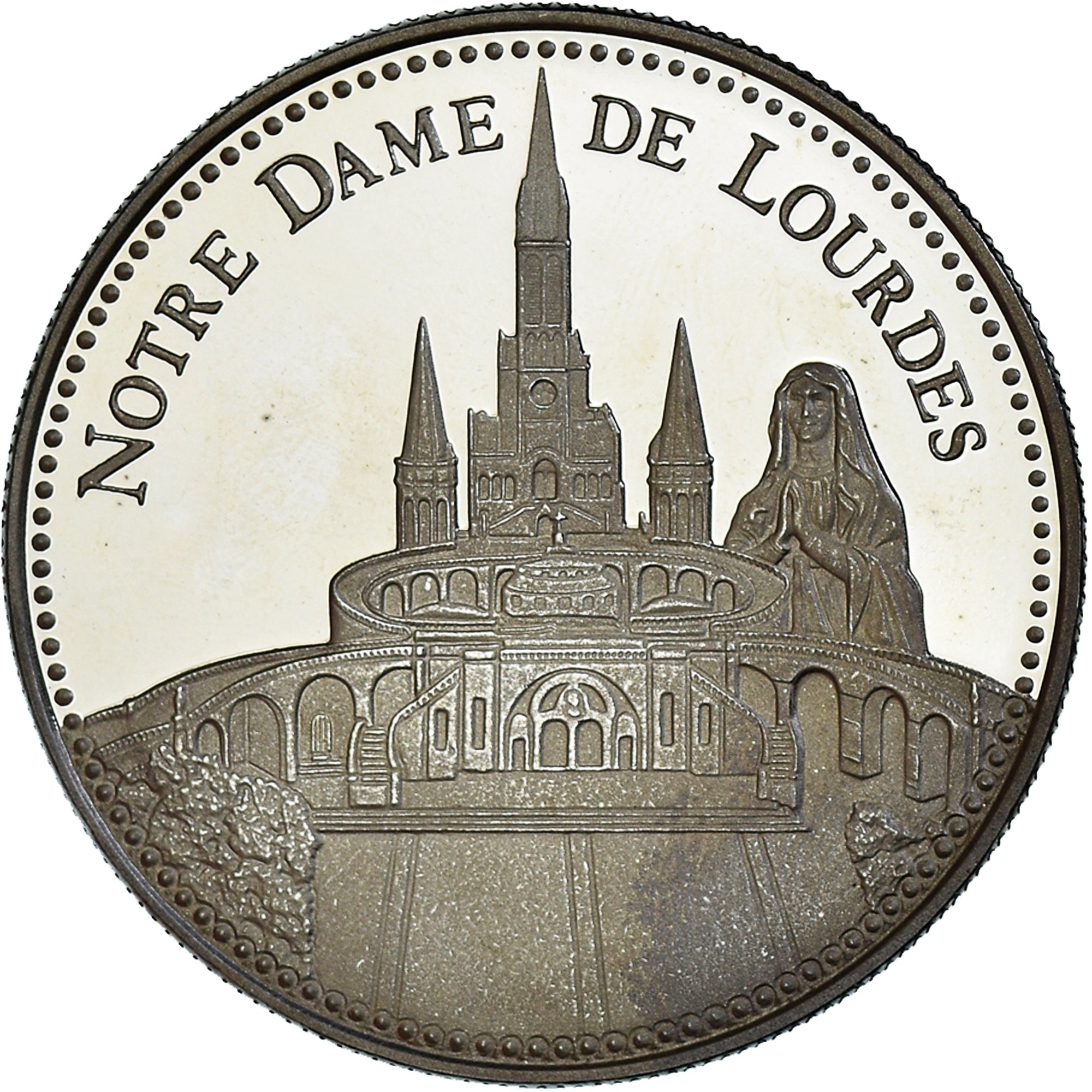 France, Medal, Notre Dame de Lourdes, Patrimoine, Proof, MS(65-70)