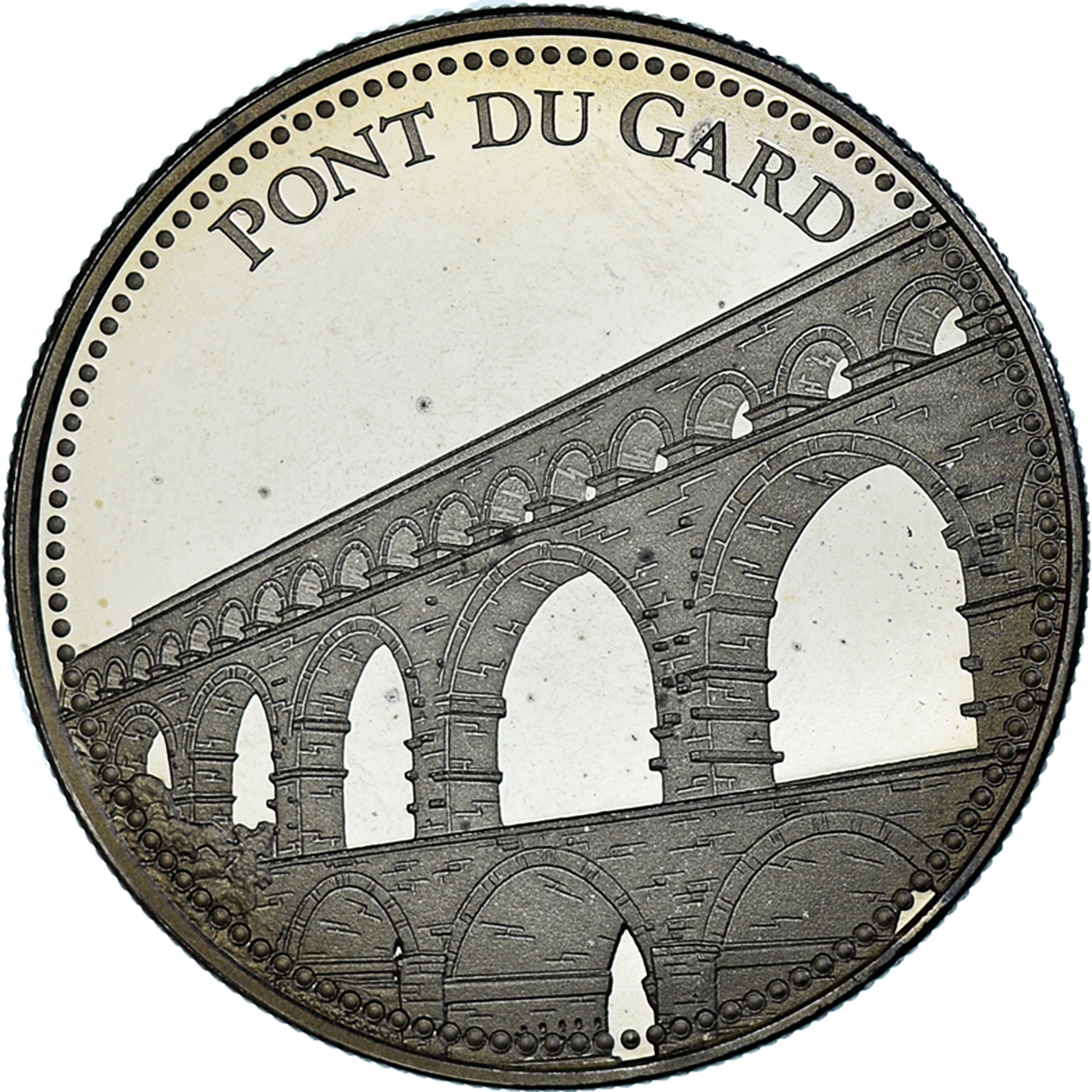 Francja, medal, Les plus beaux trésors du patrimoine de France, Pont du Gard