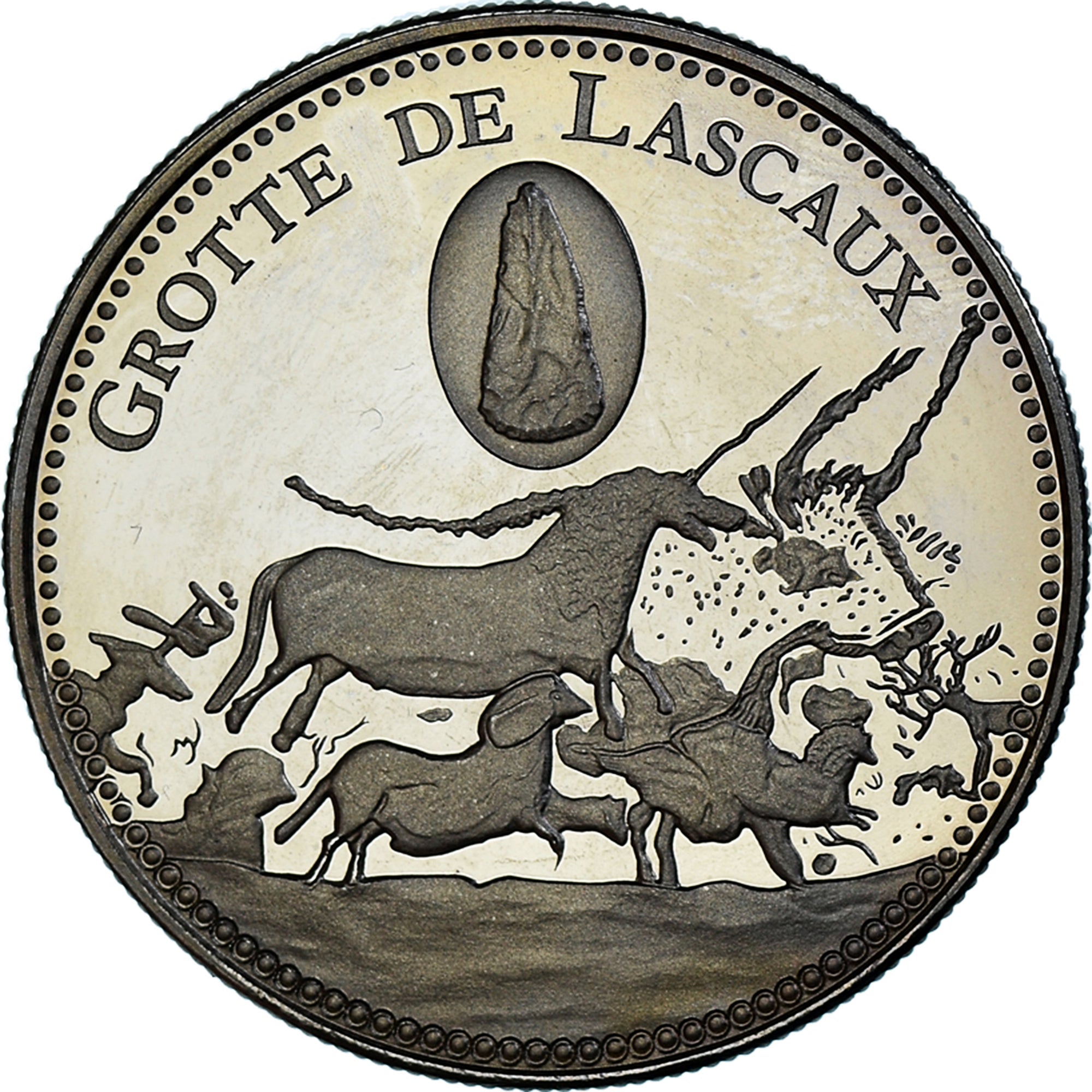 Francja, medal, La Grotte de Lascaux, Patrimoine, Proof, MS(65-70)