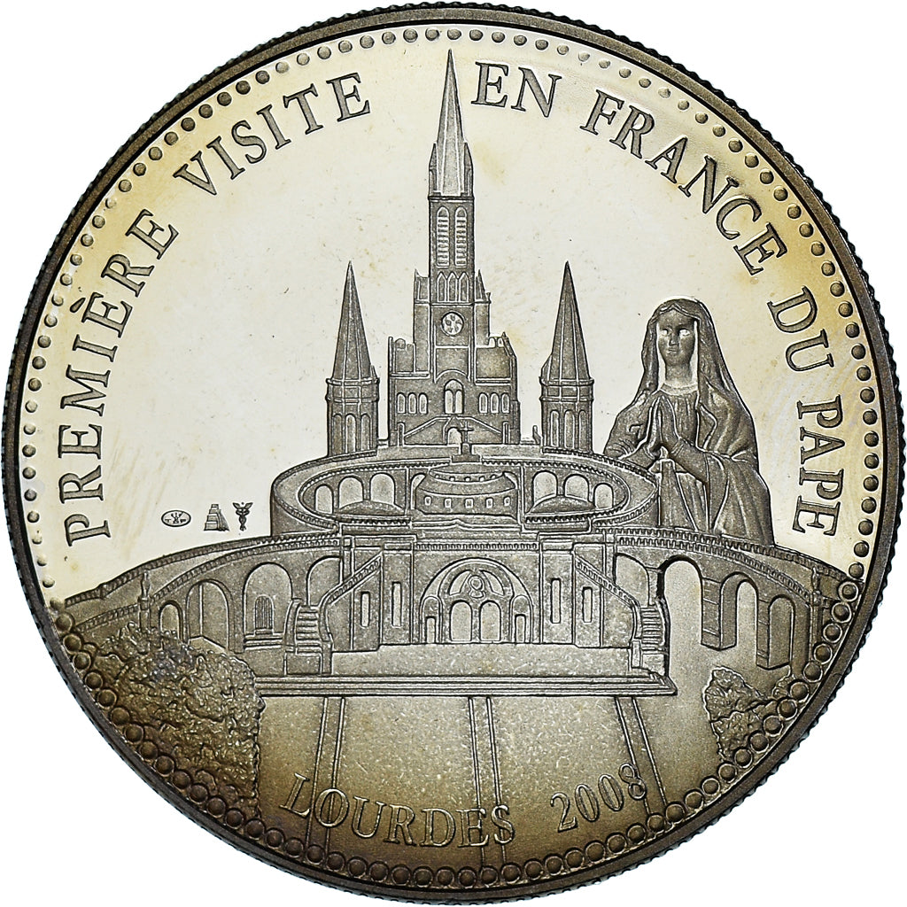 Vaticano, medalha, Première Visite du Pape Benoit XVI en France, Lourdes