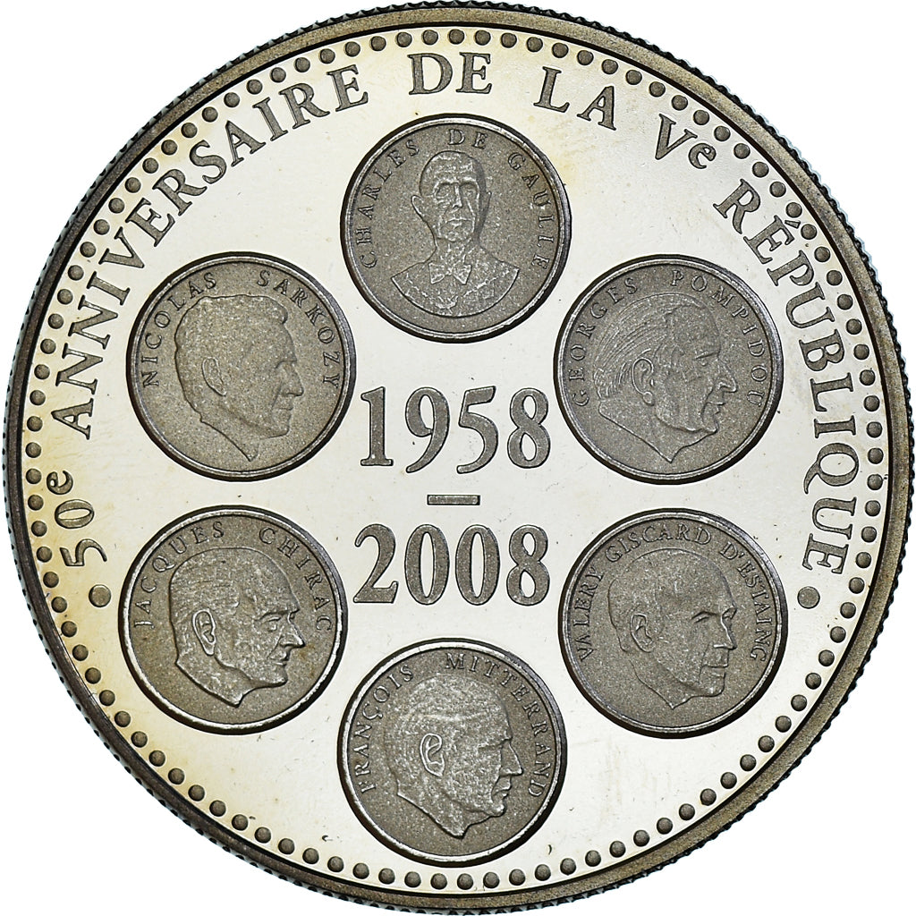 Francia, medalla, 50ème Anniversaire de la Vème République, Politics, 2008