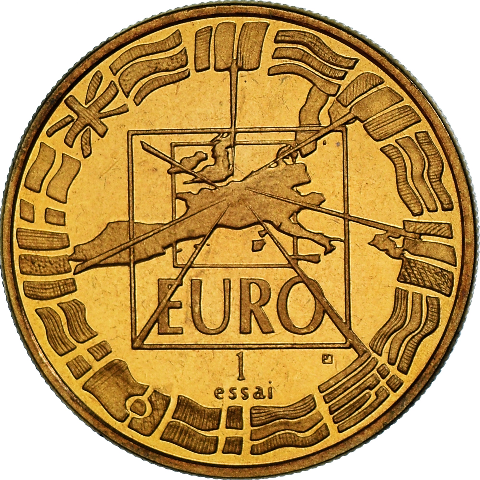 Francja, medal, Charles De Gaulle, 1 Euro Essai, 1996, Jimenez, MS(65-70), Stop