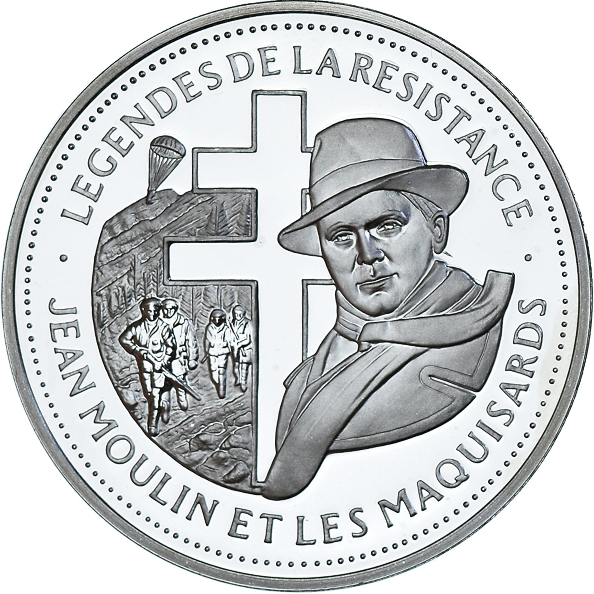 França, medalha, Légende de la Résistance, Jean Moulin et les Maquisards