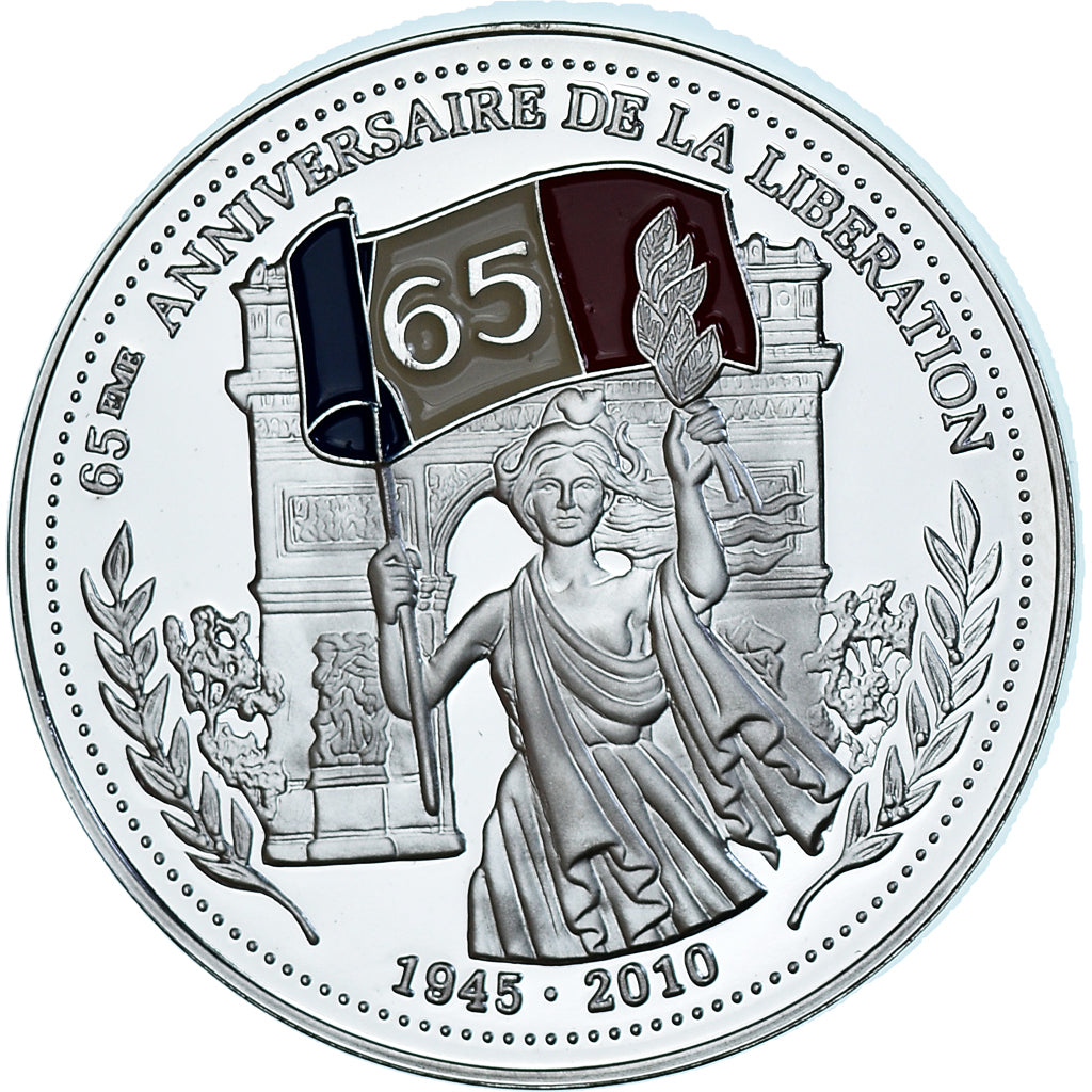 France, Medal, 65ème Anniversaire de la Libération, MS(65-70), Silver