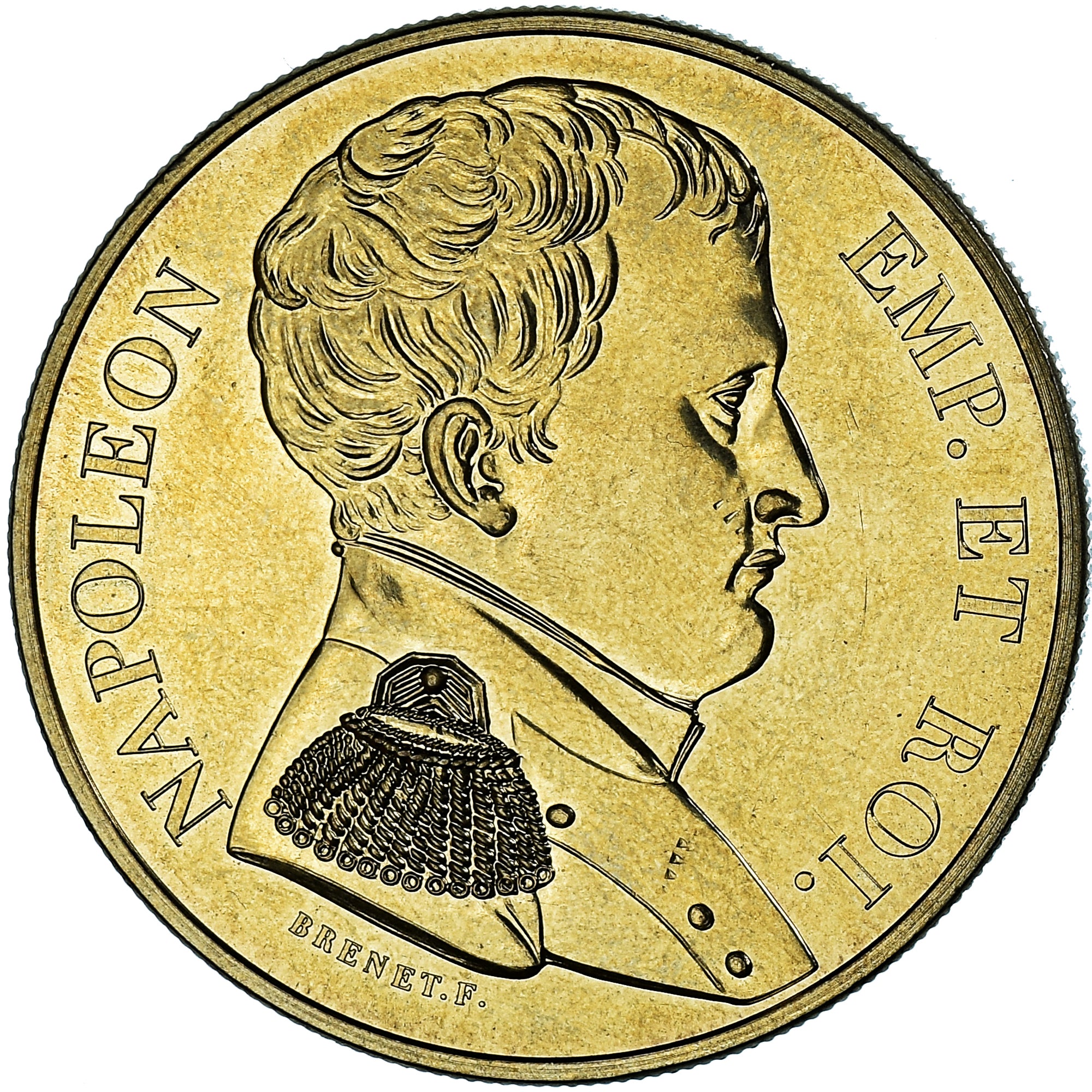 France, Medal, Napoléon Empereur et Roi, Denon, MS(63), Copper Gilt