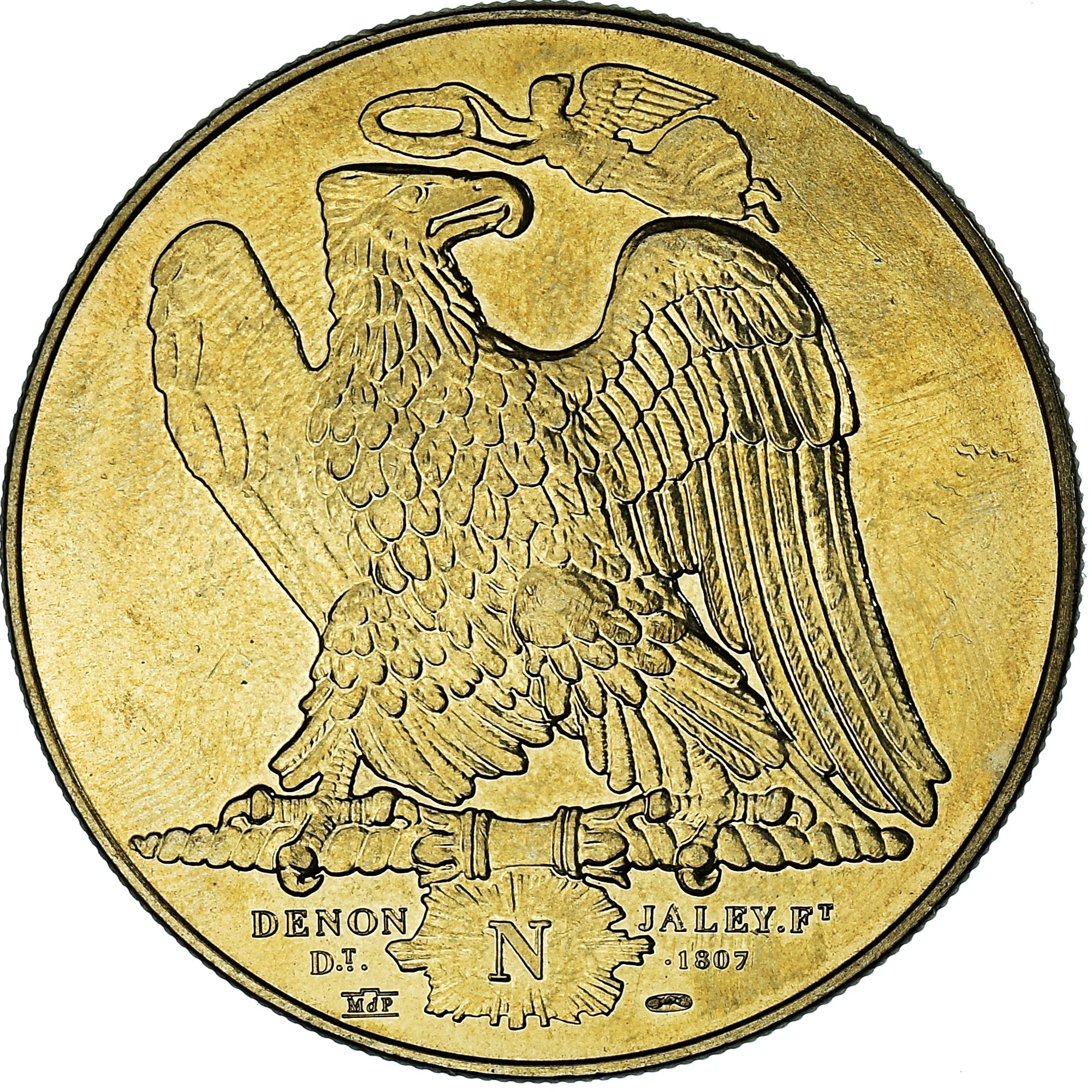 France, Medal, Napoléon Empereur et Roi, Denon, MS(63), Copper Gilt
