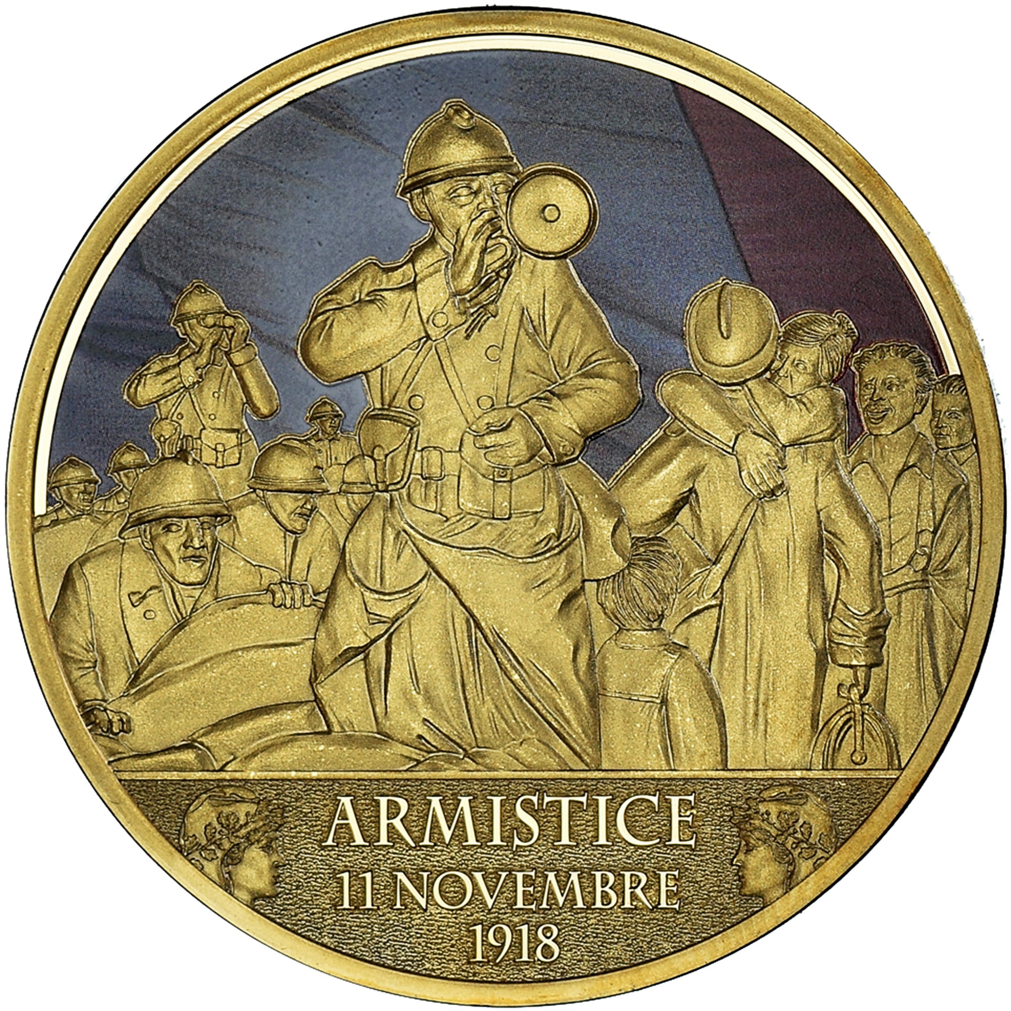 Frankreich, Medaille, Histoire de France, L'Armistice., History, STGL, Copper