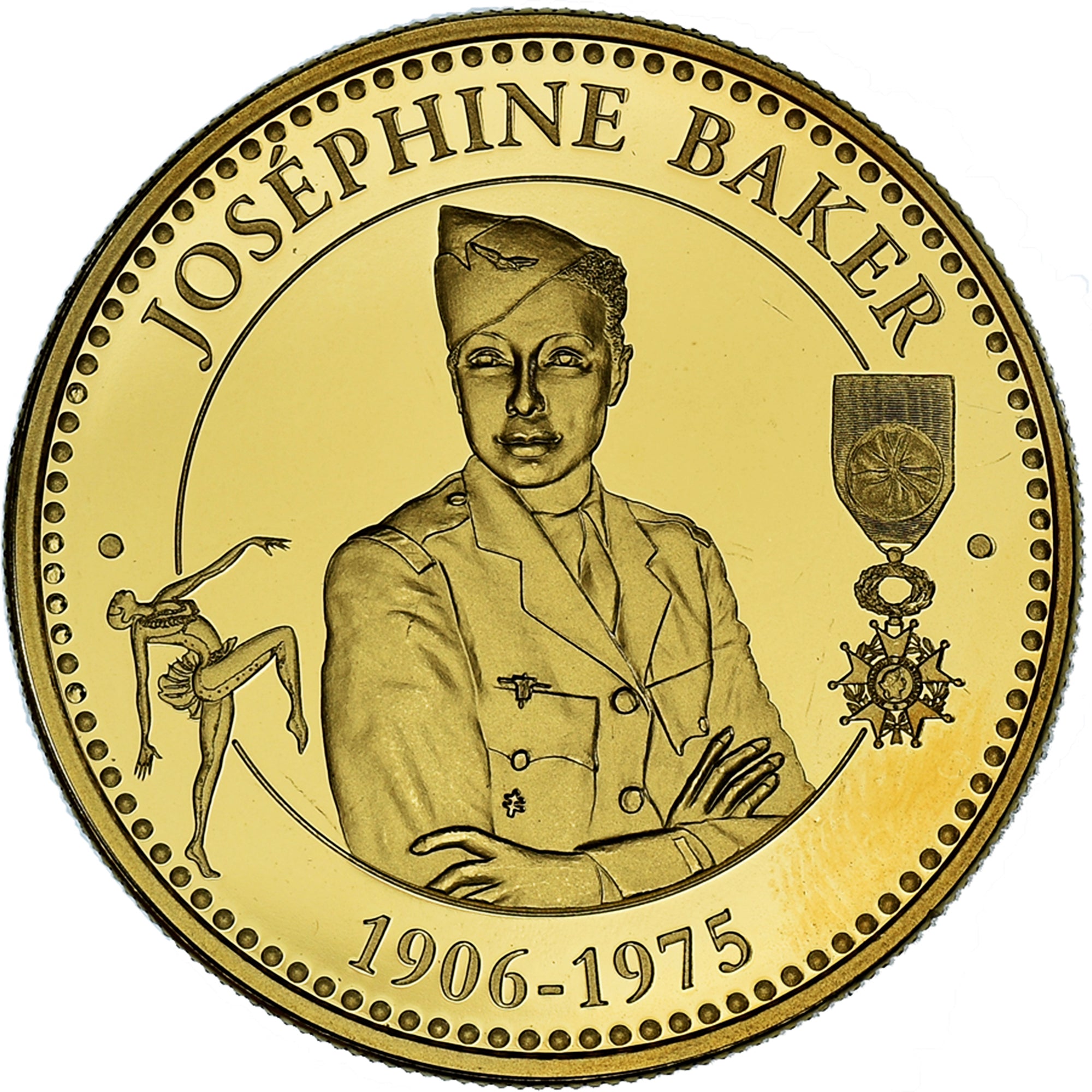 Francja, medal, Joséphine Baker, Polityka, społeczeństwo, wojna, MS(63)