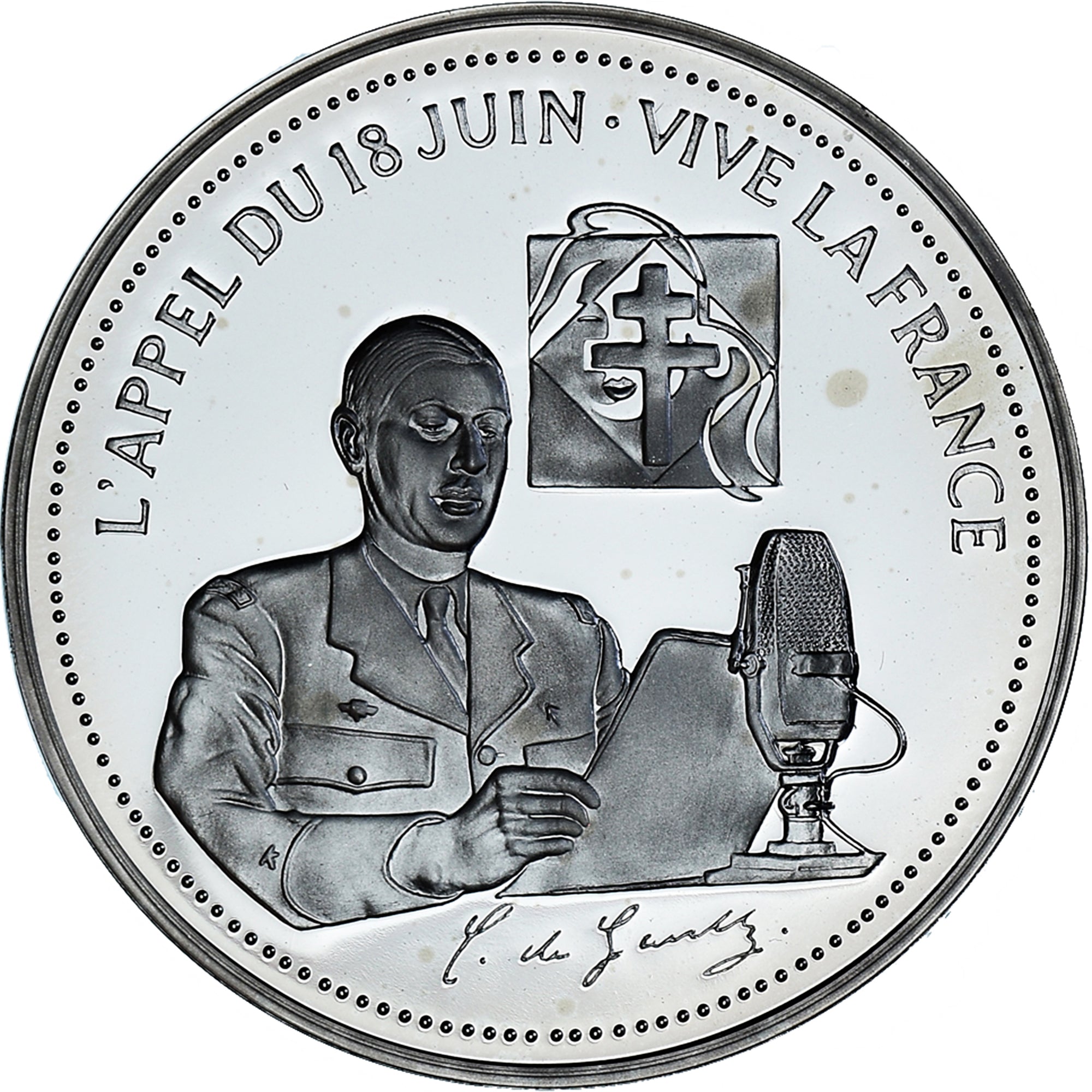 France, Médaille, De Gaulle, l'Appel du 18 juin, History, SPL+, Argent